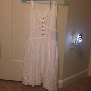 White button up dress